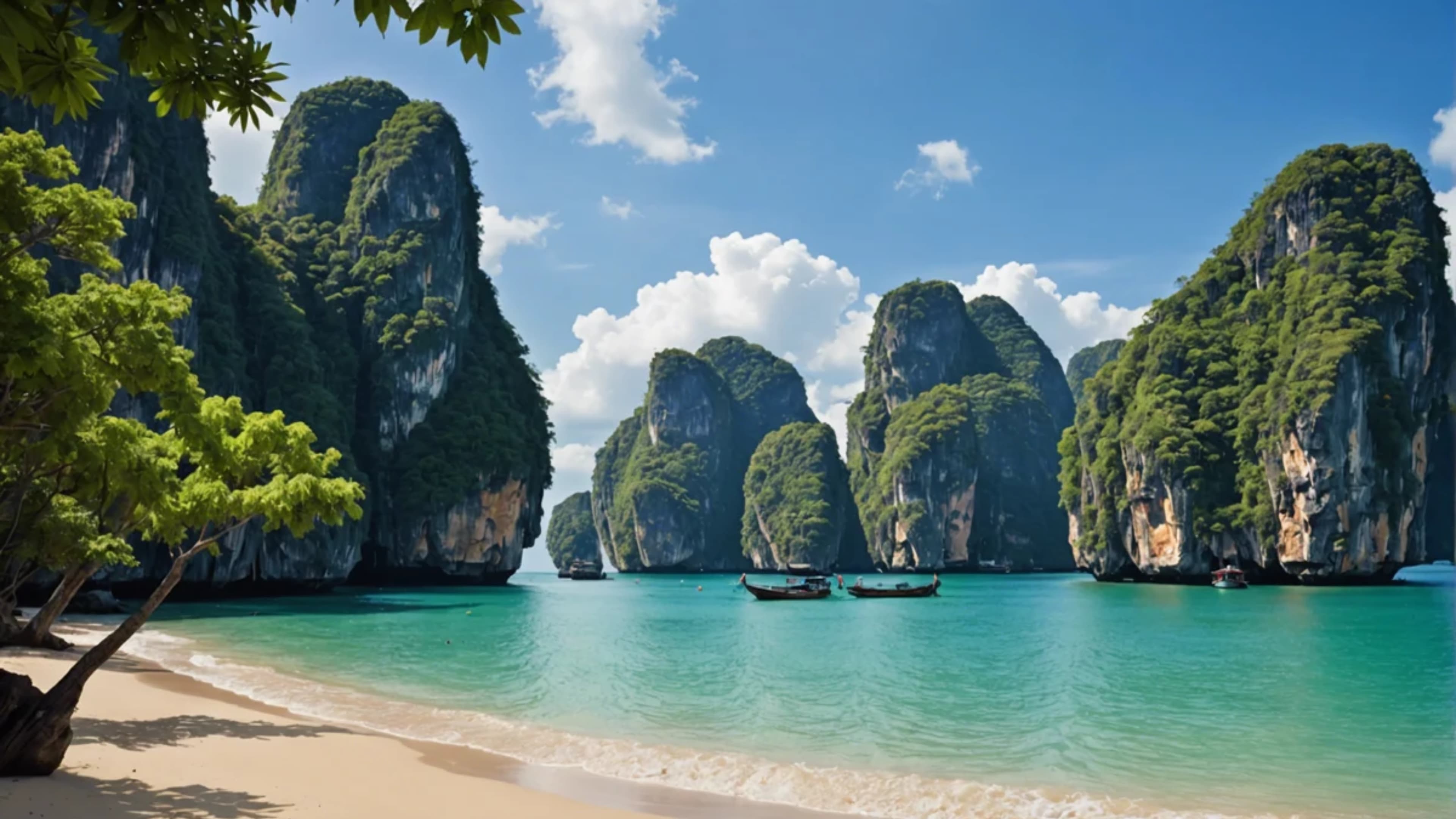 Islas de Krabi con karst calizo y agua turquesa, Tailandia